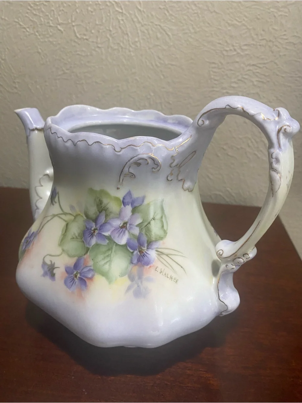 Vintage, Victorian Cottage core, Hand Painted Porcelain, 3 Piece Tea Serving Set